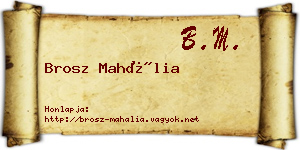 Brosz Mahália névjegykártya